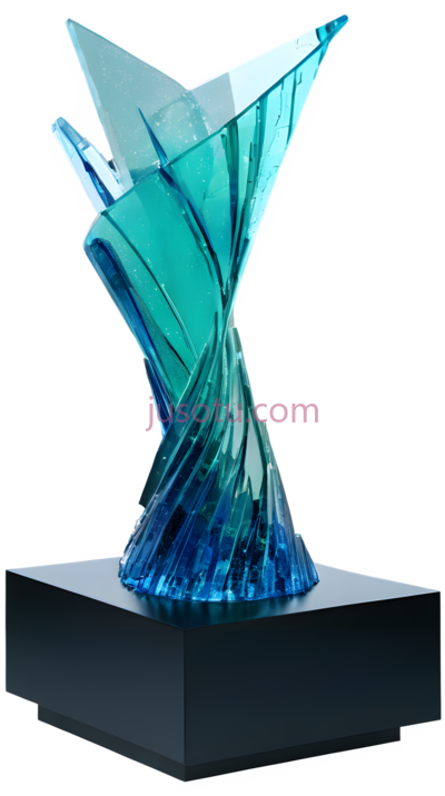 奖杯,现代抽象,蓝色, PNG