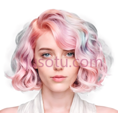 女性,短发,粉色PNG