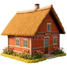 小屋,乡村,橙色PNG