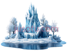 冰雪城堡,卡通,蓝色PNG