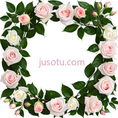 玫瑰花环,圆形排列,粉色,白色, PNG
