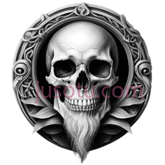 骷髅,哥特式,黑白PNG