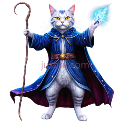 猫,魔法师,蓝色, PNG
