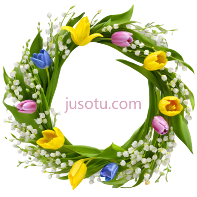玻璃,花卉花环,春花,郁金香, PNG