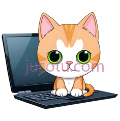 小猫,卡通,橘色,白色PNG