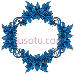 花环,复古,蓝色PNG
