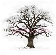 树,冬季,白色PNG