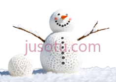 雪人,手工编织,白色PNG