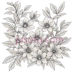 花朵,线条画,白色PNG