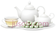 茶壶,小茶壶,茶杯,现代,白色,浅黄色PNG