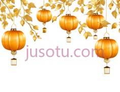灯笼,中式,橙色PNG