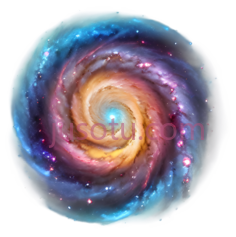 星系,螺旋状,蓝色, 紫色, 黄色PNG
