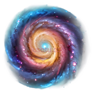 星系,螺旋状,蓝色, 紫色, 黄色, PNG