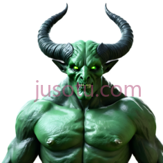 恶魔,3D,绿色PNG