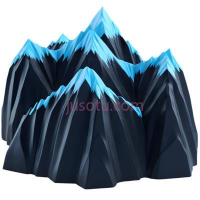 山峰,蓝色, PNG