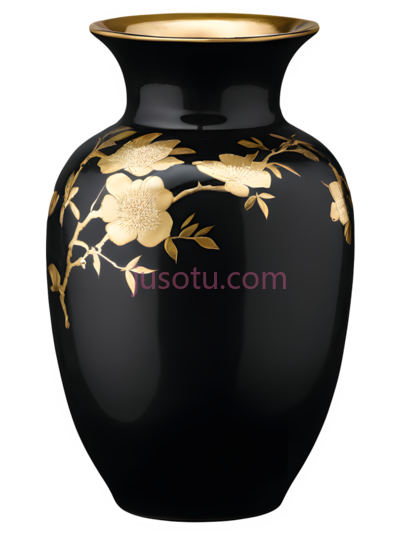 花瓶,古典,黑色,金色, PNG