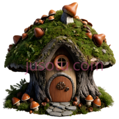 小屋,松果,童话PNG