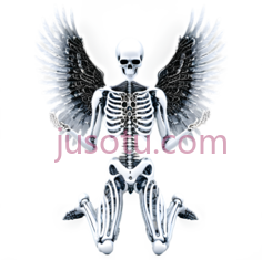 铬色骨架天使PNG