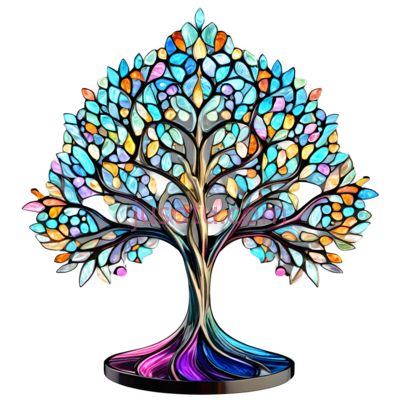 树,彩色玻璃,颜色, PNG