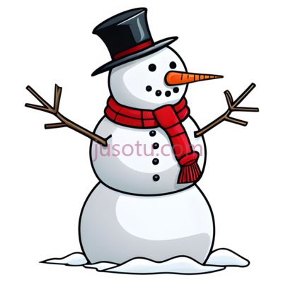 雪人,卡通,白色, 红色, 橙色, PNG