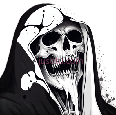 骷髅,插画,黑白, PNG