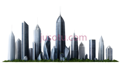 城市建筑群,现代,银色, PNG