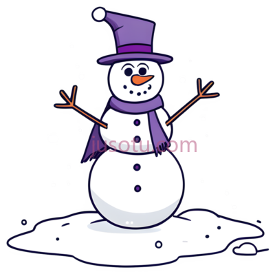 雪人,卡通,紫色, PNG