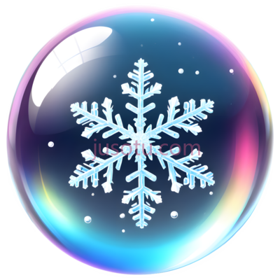雪花,泡泡,彩虹色, PNG