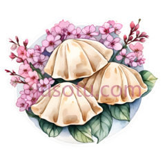 饺子,花朵PNG