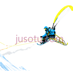 滑雪者,卡通,蓝色PNG