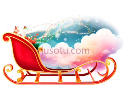 雪橇,卡通,红色,金色, PNG