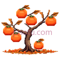 柿子,乡村,落叶PNG