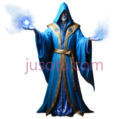 法师,幻想,蓝色,金色PNG