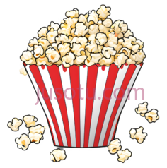 爆米花,卡通,白色,红色PNG