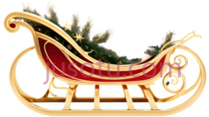 雪橇,节日装饰,红色,金色PNG