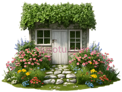 花园,小屋, PNG