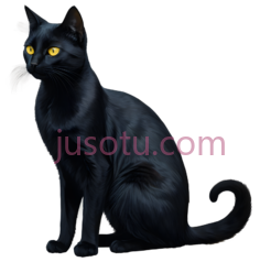 猫,插画,黑色PNG