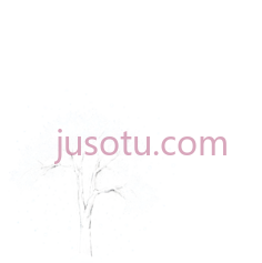 树,白色线条画,黑色背景PNG