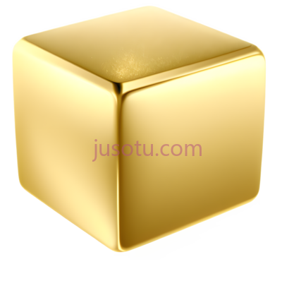 立方体,金属光泽,金色, PNG