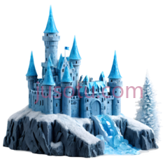 城堡,卡通,蓝色PNG