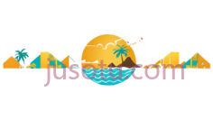 太阳,海浪,椰子树,建筑,卡通,橙色,黄色PNG