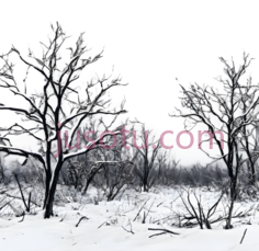 雪地树木,黑白,白色PNG