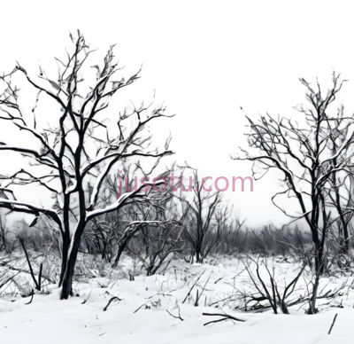 雪地树木,黑白,白色, PNG