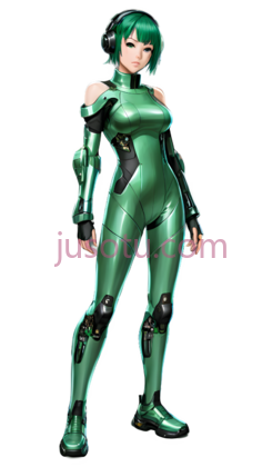 女性角色,科幻,绿色PNG