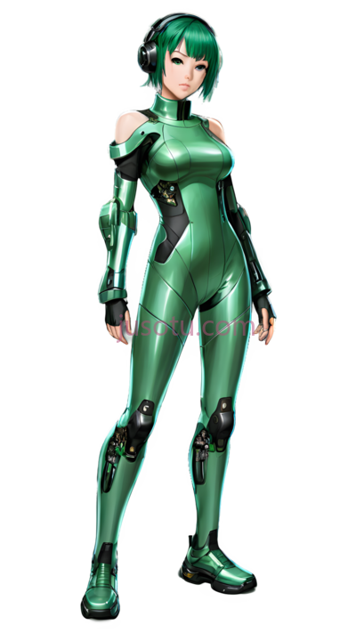 女性角色,科幻,绿色, PNG