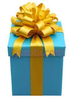 礼物盒,方形,蓝色,金色PNG