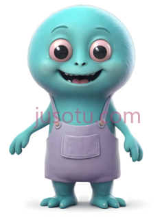 卡通角色,可爱,蓝色PNG