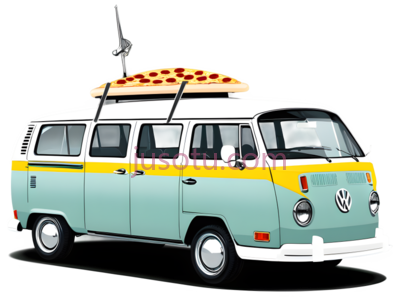 旅行车,披萨, PNG