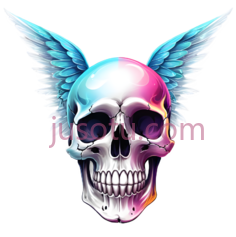 骷髅,卡通,蓝色,粉红色PNG