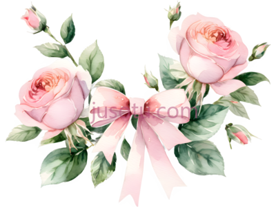玫瑰花,水彩画,粉色, PNG